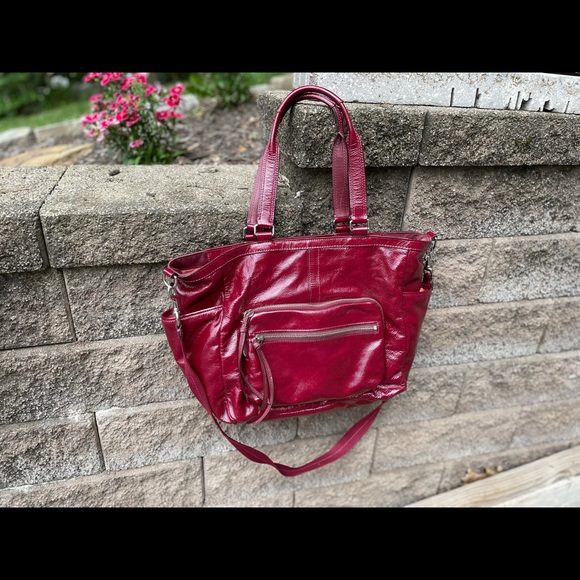 Coach Red Leather Baby Bag/ laptop bag